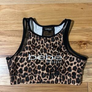 bebe Leopard Print Sports Bra